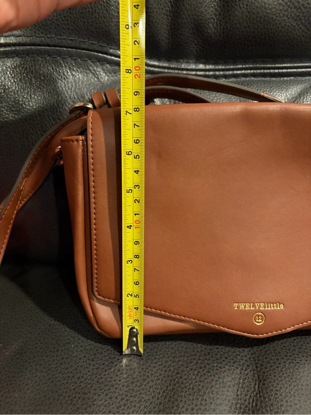 TwelveLittle Brown Leather Crossbody Bag